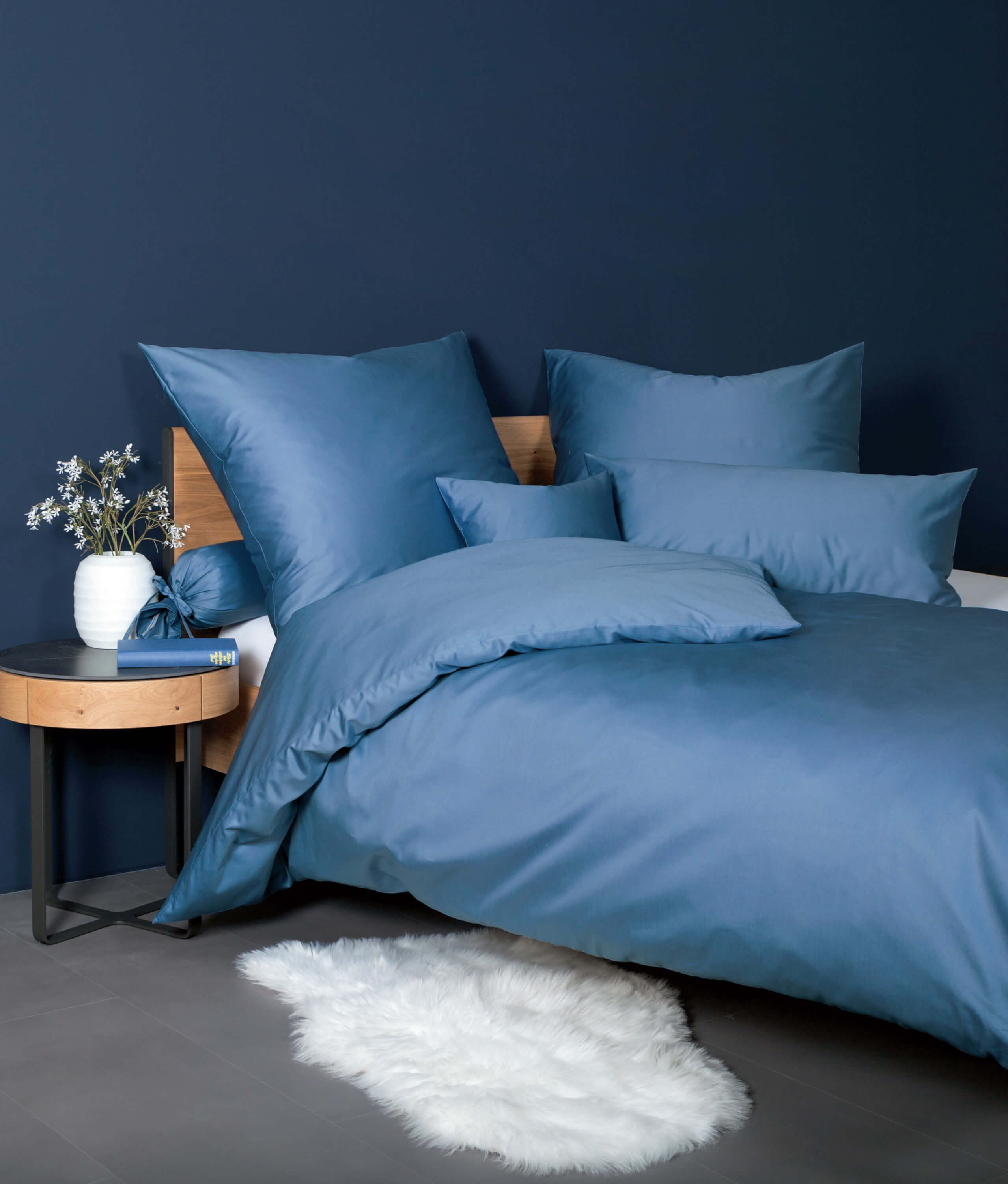 Сатиновое постельное белье Colors Jeansblau