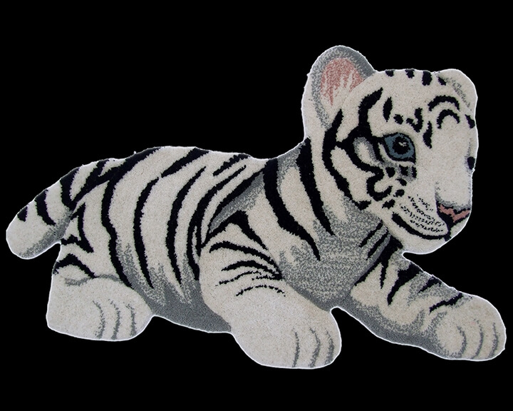 Дизайнерский ковер премиум класса Animals Tiger Toy White