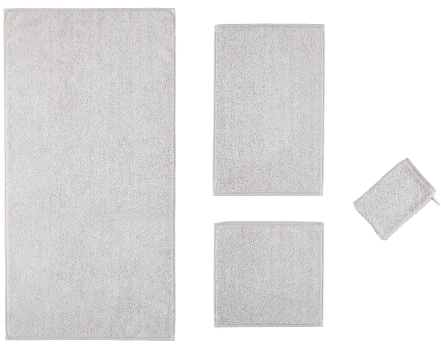 Махровое полотенце Contour Allover Silber ☞ Размер: 30 x 50 см