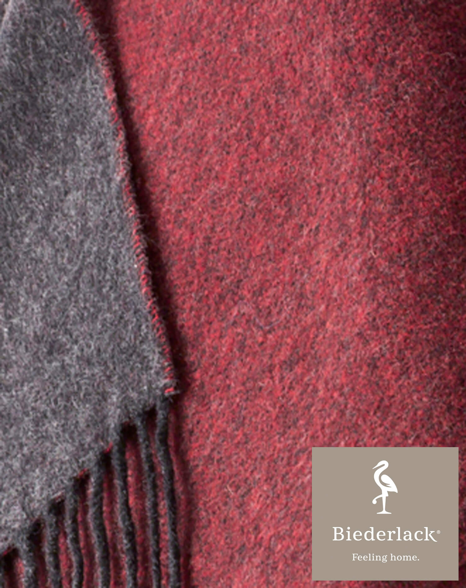 Шерстяной плед Cashmere Rot Anthrazit