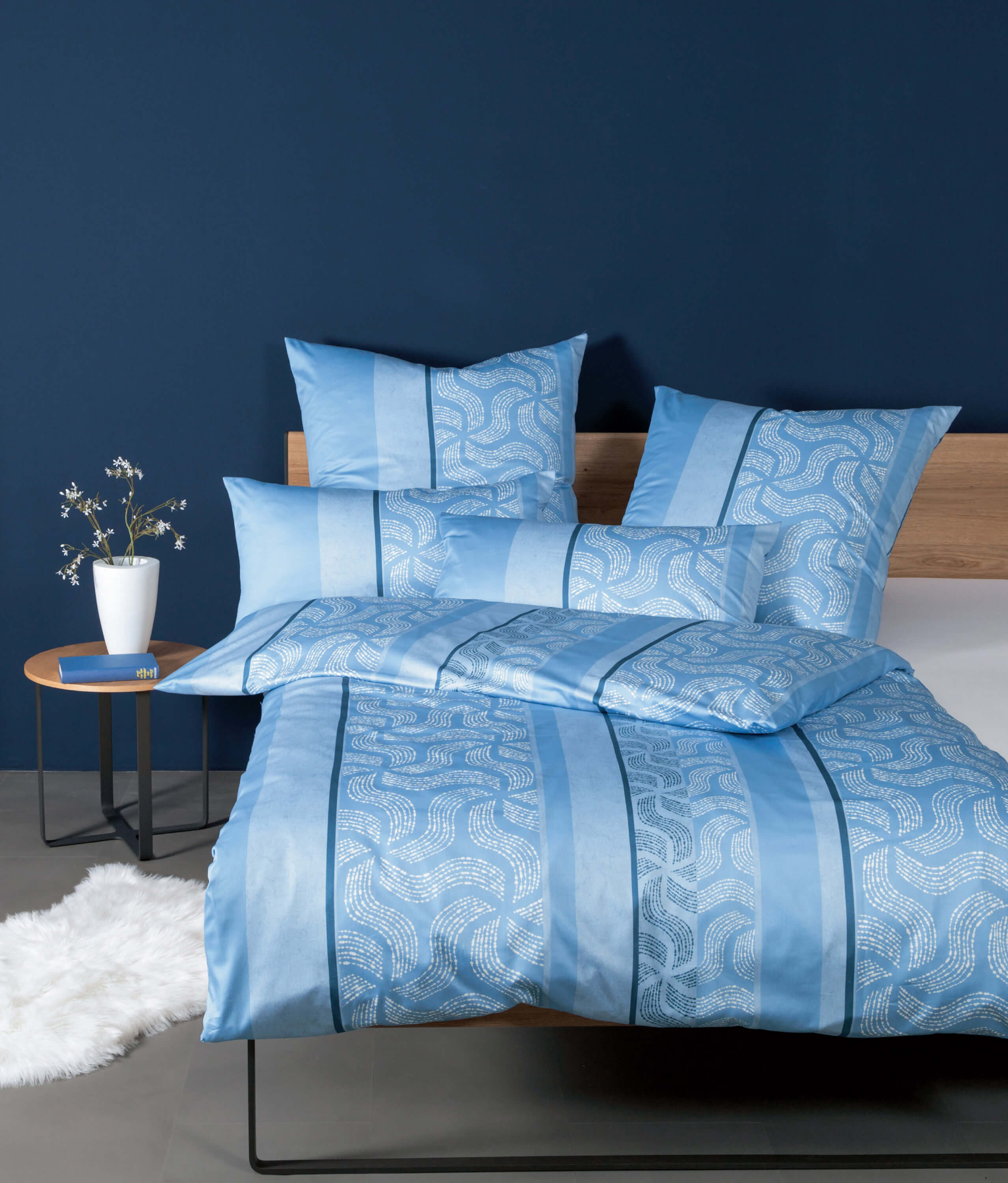 Трикотажное постельное белье Carmen-S 53116 Naturblau