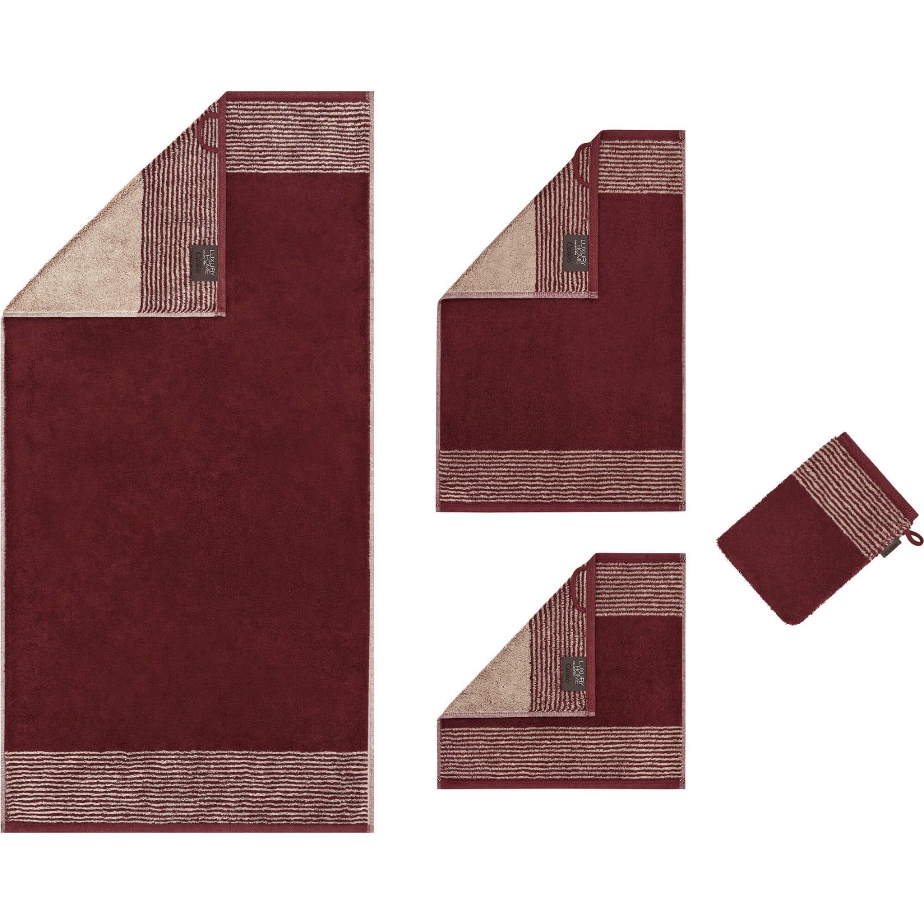 Махровое полотенеце Two-Tone Bordeaux (590-23)