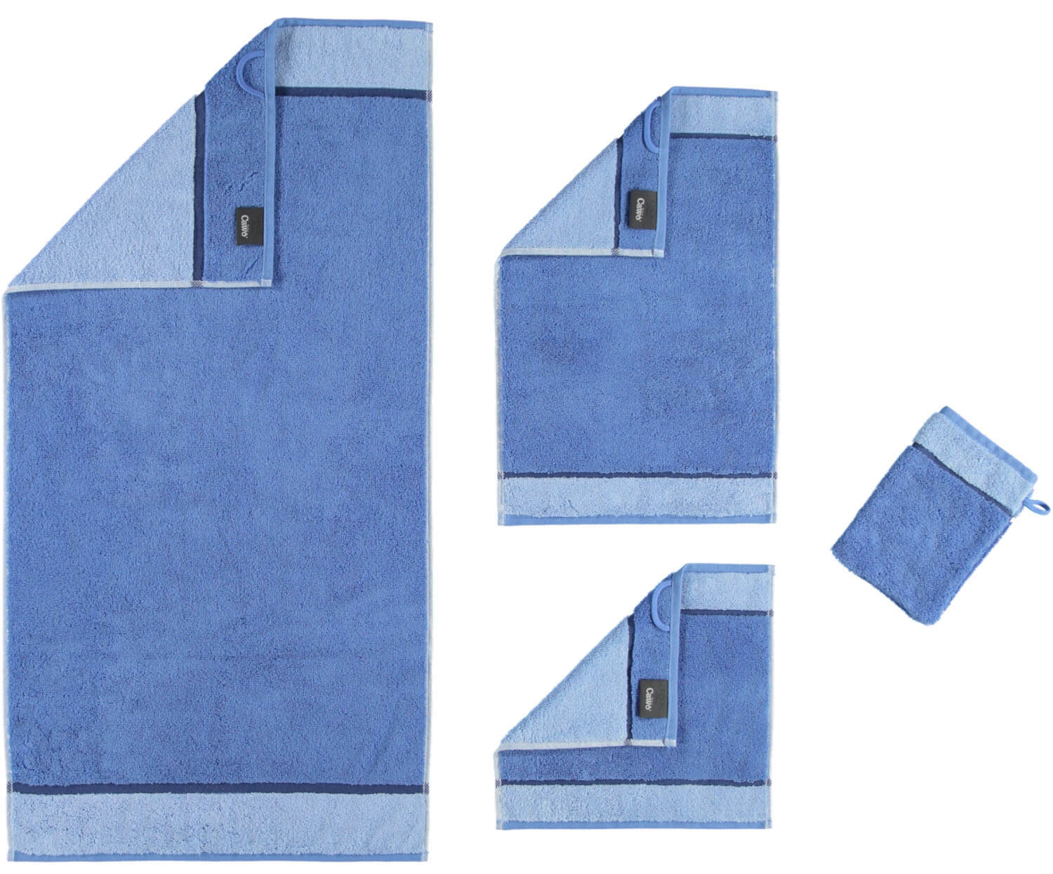 Махровое полотенце Riva Doubleface Blau