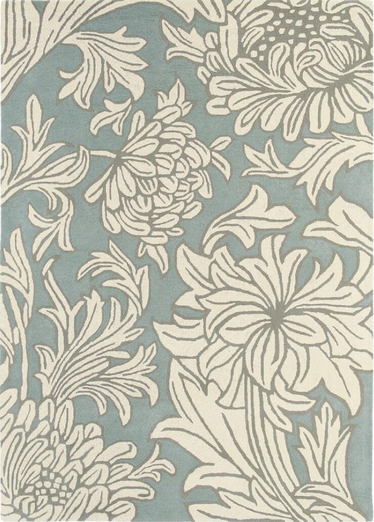 Дизайнерский ковер Chrysanthemum Blue-Cream 27008