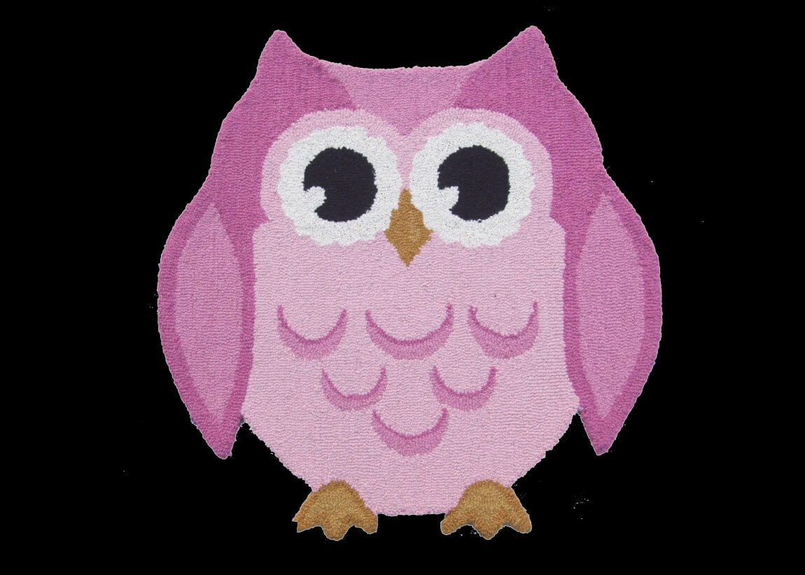 Дизайнерський килим преміум класу Animals Owl Pink