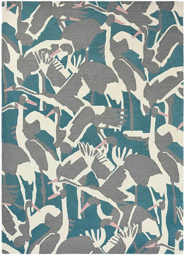 Ковер в стиле модерн Cranes Petrol 57008