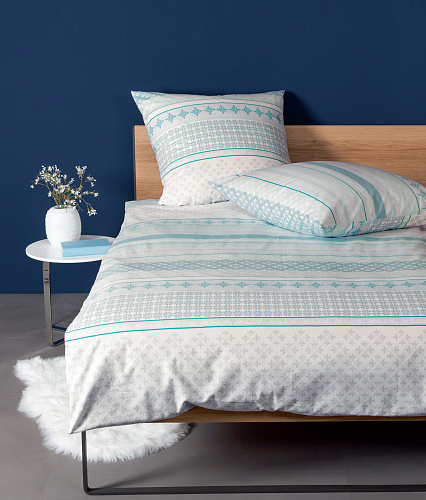 Фланелевое постельное белье Davos 65080-02 Mineralblau