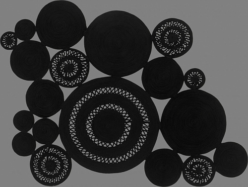 Оригинальный итальянский ковер Alyssa Patchwork Black