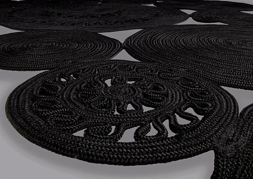 Оригинальный итальянский ковер Alyssa Patchwork Black